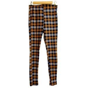 Paisley Raye Plaid Ponte Knit Skinny Leggings Pants Size S NWT Blue Yellow Gold